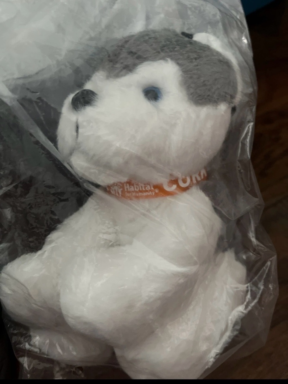 Habitat for Humanity Husky Dog Puppy Cork Plush Stuffed Animal Limited Edition